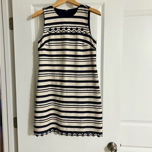 J. Crew Navy and Cream Striped Mini Dress